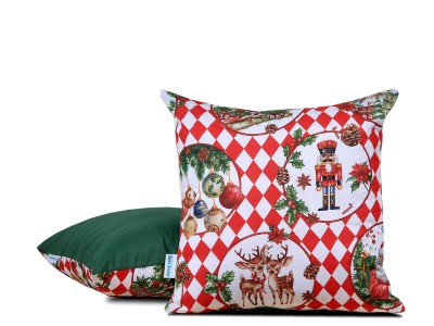 Poszewka 40x40 bawełniana Świąteczni przyjaciele