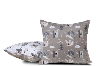 Poszewka 45x45 szara + biała bawełniana Zabawa w chowanego