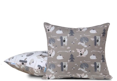 Poszewka 50x50 szara + biała bawełniana Zabawa w chowanego