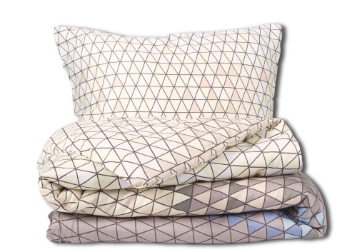 Pościel 220x200 satynowa Mozaika Beżowa