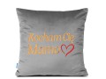 Poduszka Dzień Matki popiel - Mamo Kocham Cię z sercem