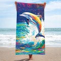 Ręcznik 100x180 plażowy Oceaniczna Energia - delfin