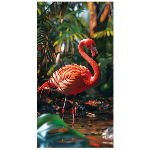 Ręcznik 100x180 plażowy Ogród Flaminga