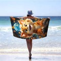 Ręcznik na plażę - wzór kotek wesoły