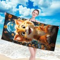 Ręcznik 100x180 plażowy Uśmiechnięty Kotek