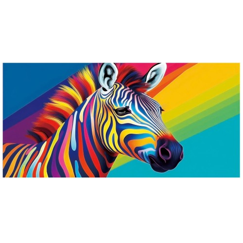 Ręcznik 100x180 plażowy Tęczowa Zebra