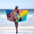 Ręcznik 100x180 plażowy Tęczowa Zebra
