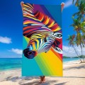 Ręcznik 100x180 plażowy Tęczowa Zebra