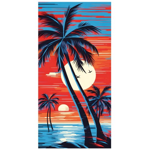 Ręcznik 100x180 plażowy Retro Palmy
