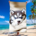 Ręcznik 100x180 plażowy Niebieskooki Husky