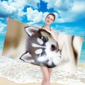 Ręcznik 100x180 plażowy Niebieskooki Husky