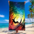 Ręcznik 100x180 plażowy Tęczowa Fala