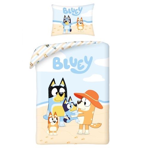 Pościel 140x200 Bingo i Bluey na wakacjach bawełniana
