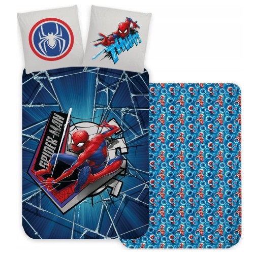 Pościel 100x135 Spiderman granatowa bawełniana