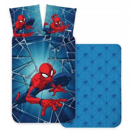 Pościel 100x135 Spiderman niebieska bawełniana