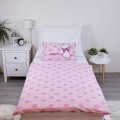 Pościel 100x135 Kotek Marie Merci różowa bawełniana
