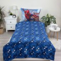 Pościel 140x200 Spiderman niebieska bawełniana