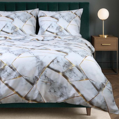 Pościel 220x200 satyna Marmur i Złoto Darymex