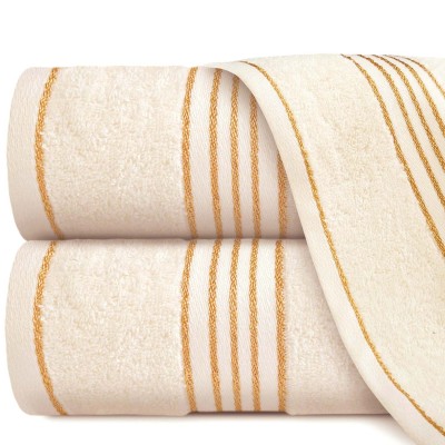 Ręcznik 50x90 Tiwano ecru ze złotą bordiurą bawełniany Darymex