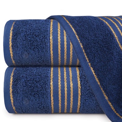 Ręcznik 50x90 Tiwano granat ze złotą bordiurą bawełniany Darymex