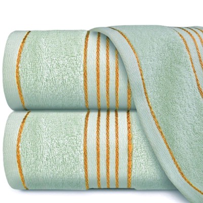 Ręcznik 50x90 Tiwano mięta ze złotą bordiurą bawełniany Darymex