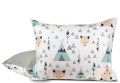 poszewka w liski w namiocie tipi dziecięca bawełniana 50x60   miętowo-szara,  do pokoju dziecięcego