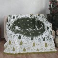 Koc 150x200 bawełniany zielono-biały w zimowy wzór Santa Forest Darymex
