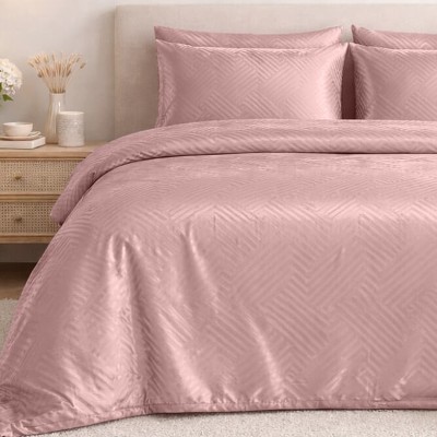 Pościel 160x200 adamaszkowa różowa geometria Matex