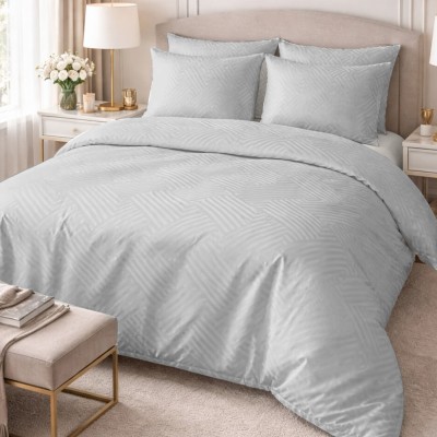 Pościel 160x200 adamaszkowa jasnoszara geometria Matex