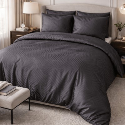 Pościel 160x200 adamaszkowa ciemnoszara geometria Matex