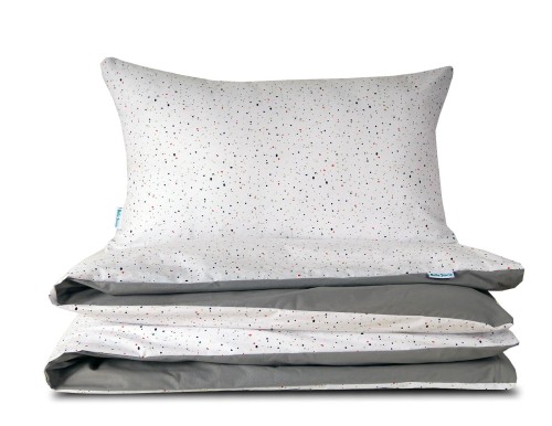 Pościel Terrazzo biała w Konfetti szaro biała 100x135
