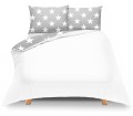 Pościel szara w gwiazdy + biała