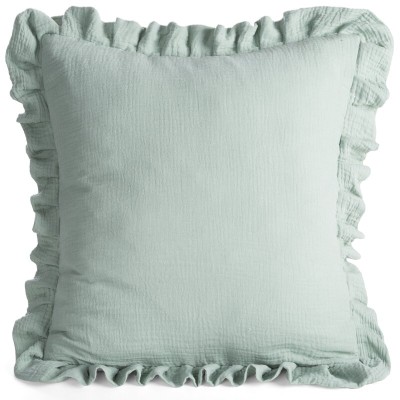 Poszewka 45x45 muślinowa z falbanką miętowa Eurofirany
