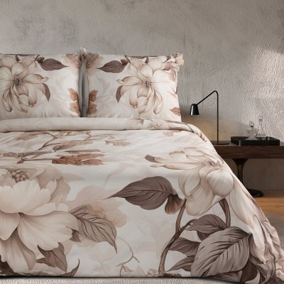 Pościel 160x200 Dakota makosatyna Eva Minge kwiatowy beżowy Eurofirany