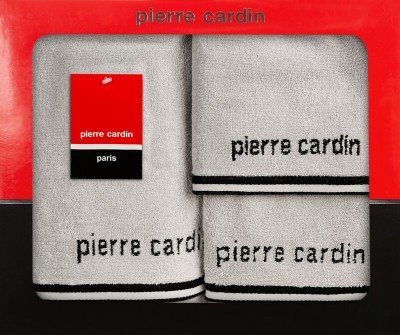Zestaw 3 ręczników Rocco Srebrny + Kremowy Pierre Cardin