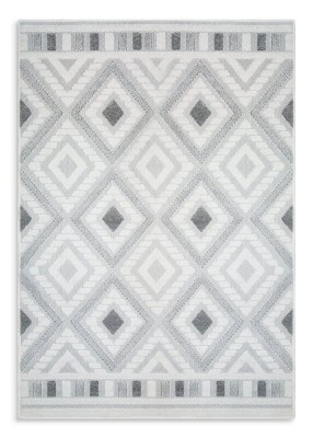 Dywan 80x150 Didar 3 kremowy + szary geometryczny Eurofirany