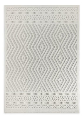 Dywan 50x80 Didar 4 srebrny + kremowy geometryczny Eurofirany
