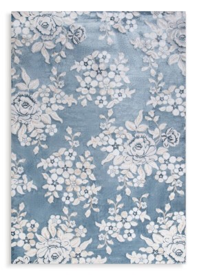 Dywan 200x290 Impresive 1 niebieski w kwiaty Eurofirany