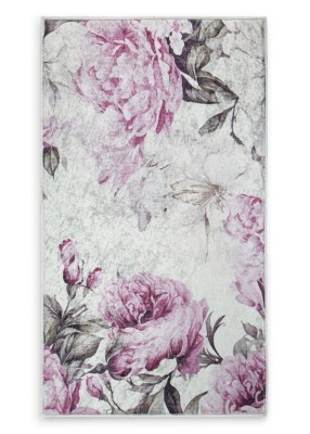 Dywan 80x140 Lotus 2 różowy w kwiaty Eurofirany