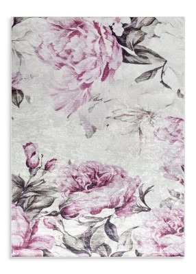 Dywan 160x220 Lotus 2 różowy w kwiaty Eurofirany