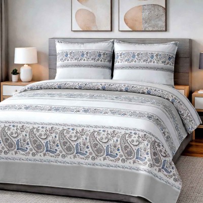 Pościel 140x200 bawełna Viletta (106) szaro-błękitny ornament paisley Darymex