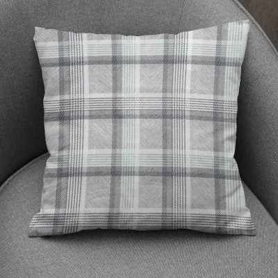 Poszewka 40x40 bawełna Viletta (105) szaro-niebieska krata geometryczna Darymex