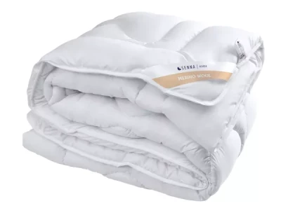 Kołdra 135x200 z wełną merynosów całoroczna biała Merino Wool Inter Widex