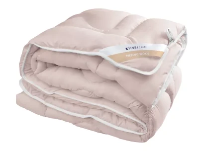 Kołdra 135x200 z wełną merynosów całoroczna różowa Merino Wool Inter Widex