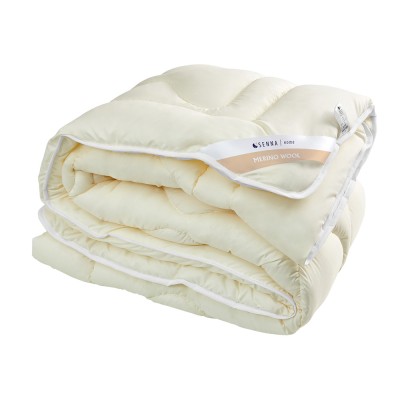 Kołdra 200x220 z wełną merynosów całoroczna kremowa Merino Wool Inter Widex