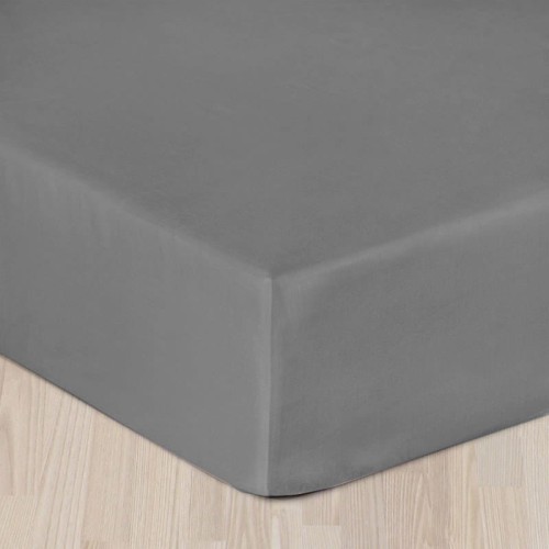 Prześcieradło satynowe z gumką 220x200 szare