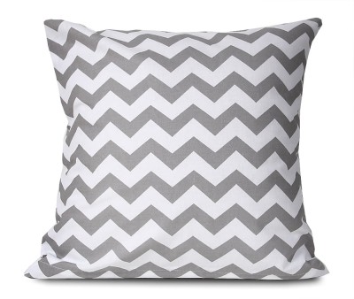 Poszewka 40x40 bawełniana Zygzak szaro-biały